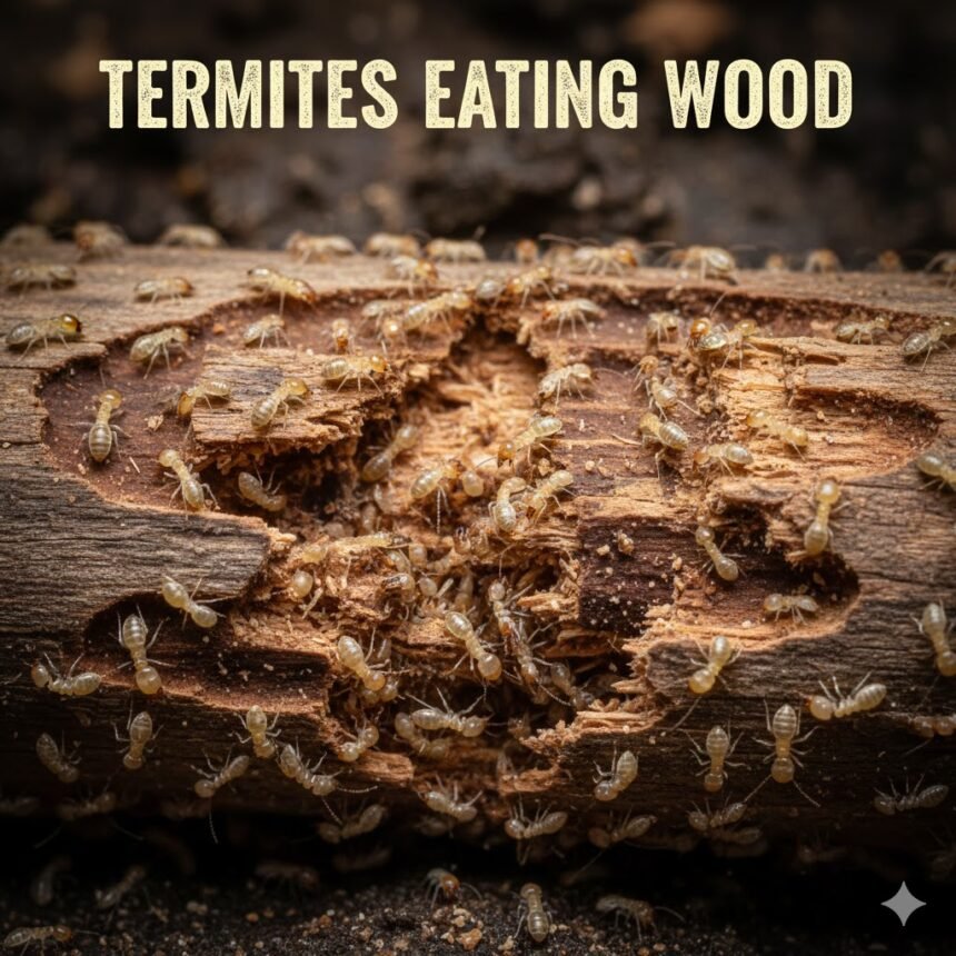 Termites Eating Wood